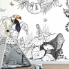 Papier peint panoramique enfant Jungle, Couleurs 150 x 250cm