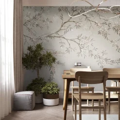 Papier peint panoramique Blossom Trail 300 x 280cm Beige, marron, vert grisé