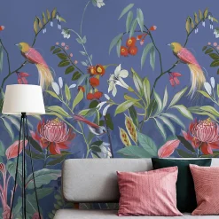 Papier peint panoramique Intissé GoodHome Turquoise ble foncé 280 x 159 cm