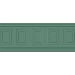 Papier peint panoramique, vert chic, effet trompe l'oeil, boiseries soubassement, 70 cm X 195 cm
