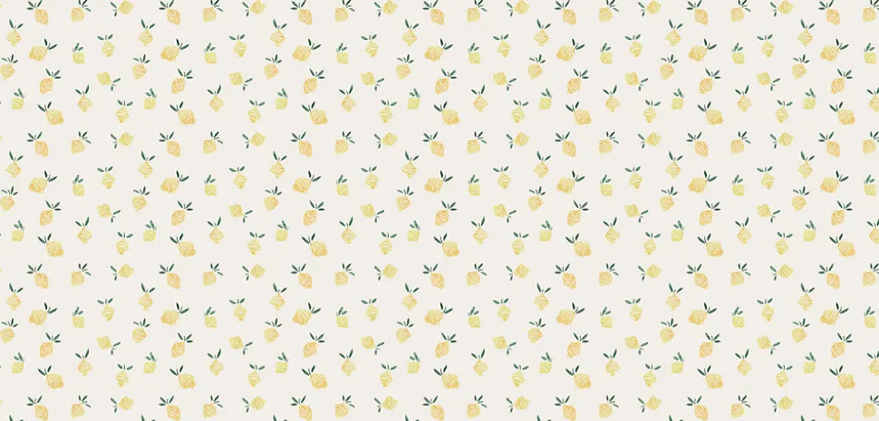 Papier peint panoramique enfant Citrons, Jaune 225 x 250cm