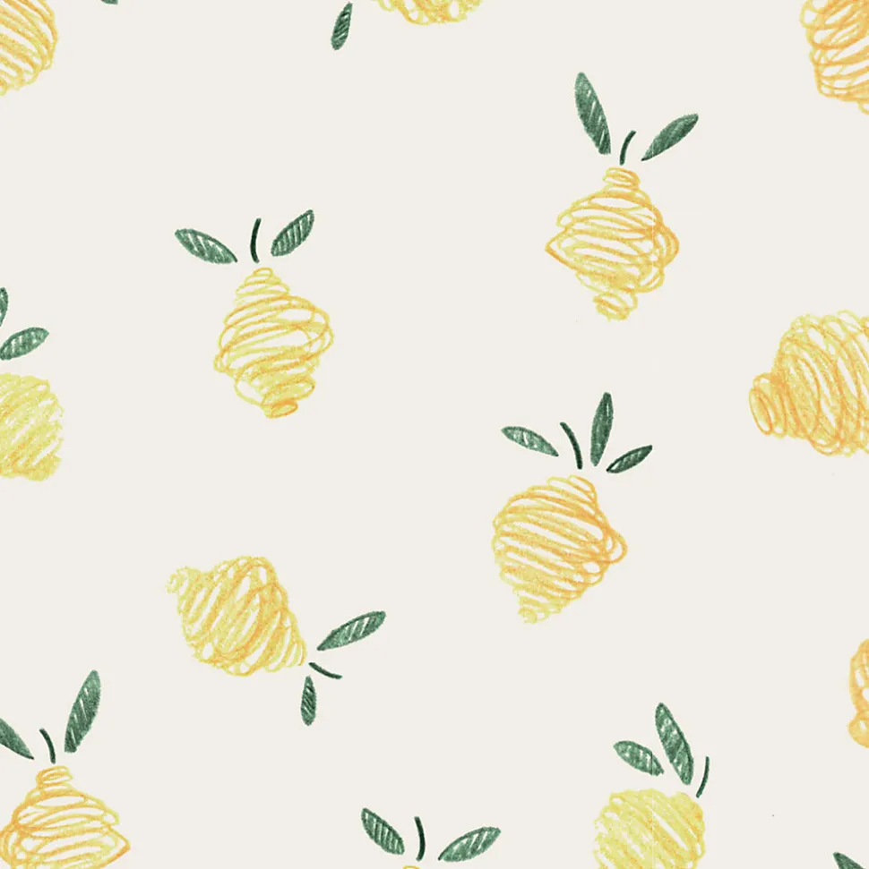 Papier peint panoramique enfant Citrons, Jaune 225 x 250cm