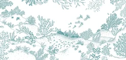 Papier peint panoramique enfant Jardin sous-marin, Vert 150 x 250cm