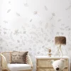 Papier peint panoramique enfant Danse des Feuilles, Gris clair 525 x 250cm