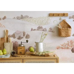 Papier peint panoramique - Campagne - Rouge - intissé : 150g/m² - 7 lés : 336x270cm