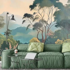Papier Peint Panoramique Intissé 3D Jungle Nature Foret 400x280 cm - Colle Inclus - Moderne XXL Papier Peint por Chambre Salon