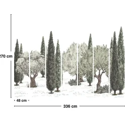 Papier peint panoramique - Tivoli - Vert - intissé : 150g/m² - 7 lés : 336x270cm