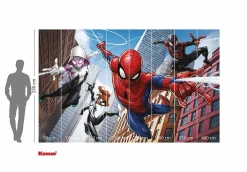 Papier peint panoramique sur intissée de Komar - Marvel Spider-Man Swinging Crew - Taille: 400 x 250 cm