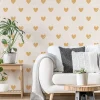 Papier peint panoramique enfant Amour Coeur, Jaune 375 x 250cm