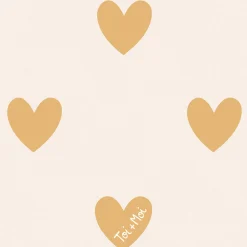 Papier peint panoramique enfant Amour Coeur, Jaune 375 x 250cm