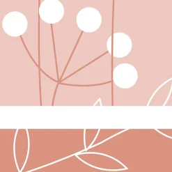 Papier peint panoramique enfant Mélodie des plantes, Rose 150 x 250cm