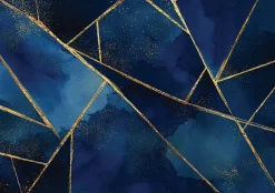 Papier Peint Panoramique Intissé Marbre Charme Bleu - 400x280 cm - Papier Peint Chambre et salon