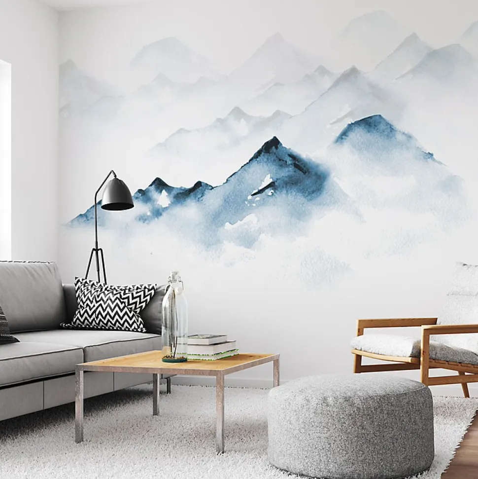 Papier peint panoramique - Yukon - Bleu - intissé : 150g/m² - 5 lés : 240x270cm
