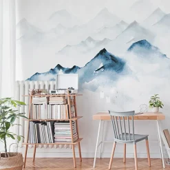 Papier peint panoramique - Yukon - Bleu - intissé : 150g/m² - 5 lés : 240x270cm