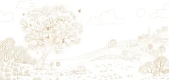 Papier peint panoramique enfant Cabane en plein air, Beige 300 x 250cm