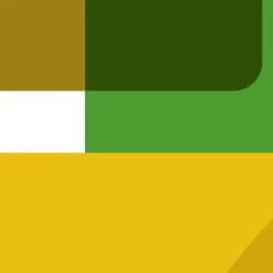 Papier peint panoramique intissé géométrique superposé, vert, jaune, marron, 4 lés, L.280 x l.200cm IDPanneaux
