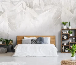 Papier Peint Panoramique Intissé Béton Boho 350x250 cm - Colle Inclus - Chambre et Salon - Moderne Papier Peint