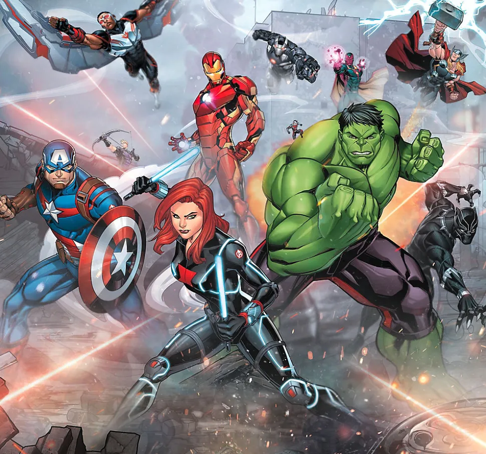 Papier peint panoramique Komar Avengers Street Revenge L.3 m x l.280 cm