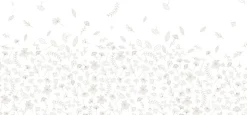 Papier peint panoramique enfant Danse des Feuilles, Gris clair 150 x 250cm