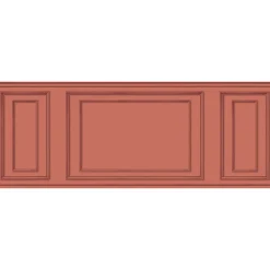 Papier peint panoramique, terra cotta, effet garantit trompe l'oeil, boiseries soubassement, 75 cm X 200 cm