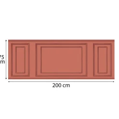 Papier peint panoramique, terra cotta, effet garantit trompe l'oeil, boiseries soubassement, 75 cm X 200 cm