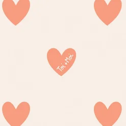 Papier peint panoramique enfant Amour Coeur, Orange 450 x 250cm