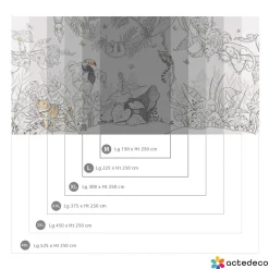 Papier peint panoramique enfant Jungle, Couleurs 525 x 250cm