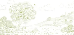 Papier peint panoramique enfant Cabane en plein air, Vert 450 x 250cm