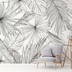 Papier peint panoramique - Lamnar - Noir - intissé : 150g/m² - 7 lés : 336x270cm