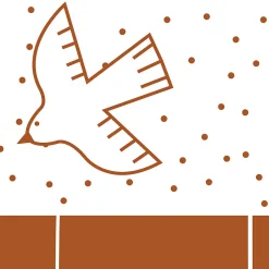 Papier peint panoramique enfant Oiseaux, Brun 450 x 250cm