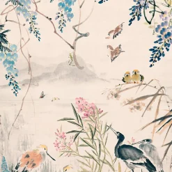 Papier peint panoramique Intissé GoodHome Wulfen crème 280 x 159 cm