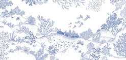 Papier peint panoramique enfant Jardin sous-marin, Bleu 225 x 250cm