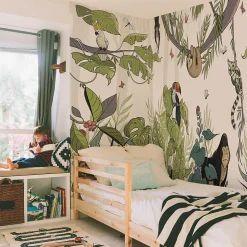 Papier peint panoramique enfant Jungle couleurs clair 170x250cm