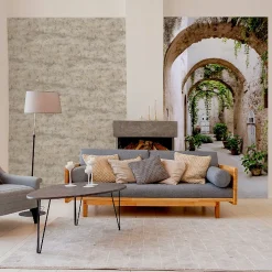 Papier peint panoramique vinyle intissé Reality Iv Lutece mat et satiné ruelle, paysage, rue multicolore l.84 x l.53 cm