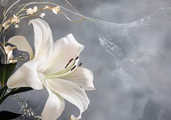 Papier Peint Panoramique Intissé Fleurs Floral 400x280 cm - Colle Inclus - Moderne XXL Papier Peint por Chambre Salon