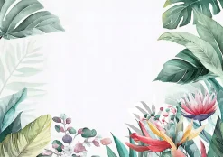 Papier Peint Panoramique Intissé Jungle Feuilles Vert - 350x250 cm - Papier Peint Chambre et salon