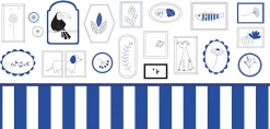 Papier peint panoramique enfant Petits Explorateurs, Bleu 150 x 250cm