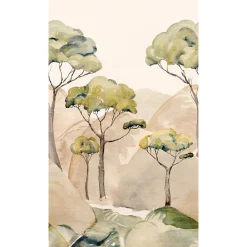 Papier peint panoramique intissé forêt beige, vert, 2 lés, L.280 x l.159 cm Grandeco Ravello