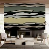 Papier peint panoramique intissé Dolce vita horizon vert, 5 lés, L.280 x 53cm Lutèce