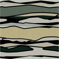 Papier peint panoramique intissé Dolce vita horizon vert, 5 lés, L.280 x 53cm Lutèce