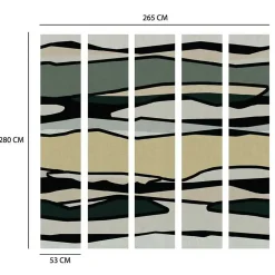 Papier peint panoramique intissé Dolce vita horizon vert, 5 lés, L.280 x 53cm Lutèce