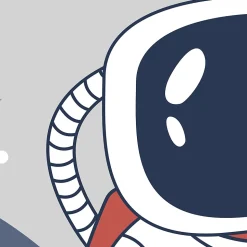 Papier peint panoramique intissé enfant fusée, astronaute, espace bleu, blanc, 8 lés, L.280 x l.400cm IDPanneaux