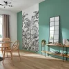Papier peint panoramique Intissé GoodHome Turman noir et blanc 280 x 159 cm