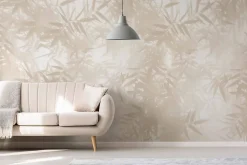 Papier peint panoramique Ombres bambous, Beige 150 x 250cm