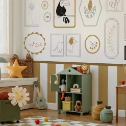 Papier peint panoramique enfant Petits Explorateurs, Jaune 450 x 250cm