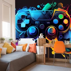 Papier Peint Photo MANETTE DE JEU Abstraction Pour Chambre D'Adolescent 360cm x 240cm