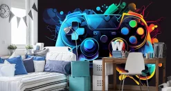 Papier Peint Photo MANETTE DE JEU Abstraction Pour Chambre D'Adolescent 180cm x 120cm