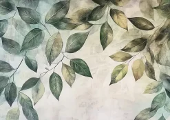 Papier Peint Photo Pour Chambre Feuilles Vert Nature 350x250 cm