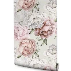 Papier Peint PIVOINES Feuilles Nature Pour La Chambre