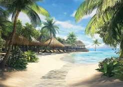 Papier Peint Plage Mer 3D Intissé Panoramique Pour Chambre Cuisine 250x175
